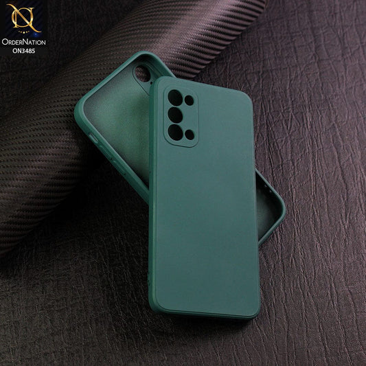 Oppo Reno 5 Pro 5G Cover - Dark Green - ONation Silica Gel Series - HQ Liquid Silicone Elegant Colors Camera Protection Soft Case
