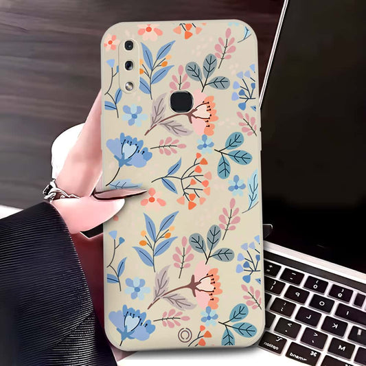 Samsung Galaxy A10s Cover - Off White - D1 - ONation Floral Series - HQ Liquid Silicone Soft Case