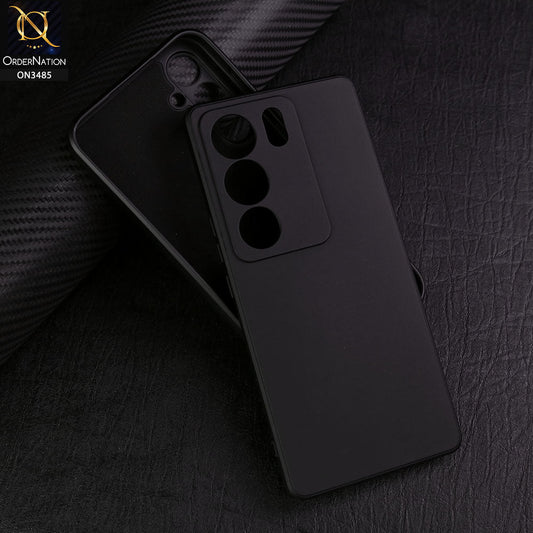 Vivo S17 Cover - Black - ONation Silica Gel Series - HQ Liquid Silicone Elegant Colors Camera Protection Soft Case