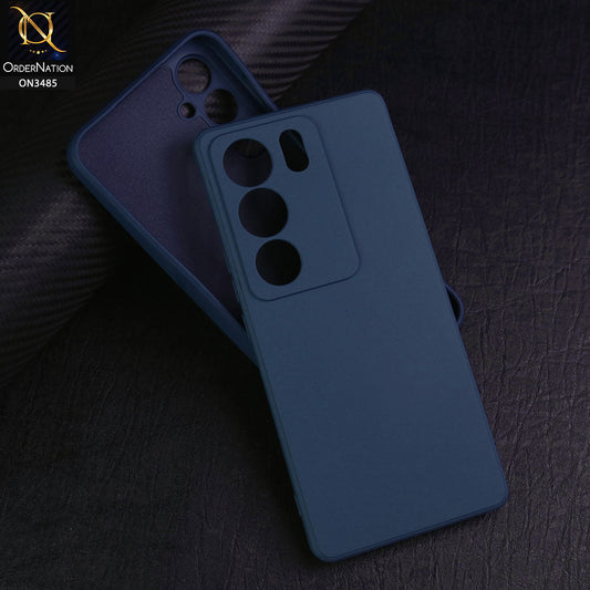 Vivo V29 Cover - Blue - ONation Silica Gel Series - HQ Liquid Silicone Elegant Colors Camera Protection Soft Case