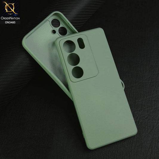 Vivo S17 Cover - Light Green - ONation Silica Gel Series - HQ Liquid Silicone Elegant Colors Camera Protection Soft Case