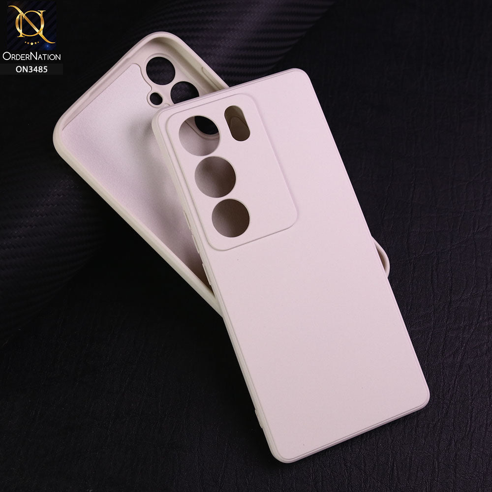 Vivo S17t Cover - Off White - ONation Silica Gel Series - HQ Liquid Silicone Elegant Colors Camera Protection Soft Case