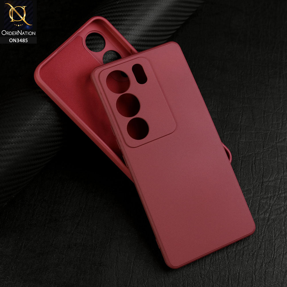 Vivo S17t Cover - Red - ONation Silica Gel Series - HQ Liquid Silicone Elegant Colors Camera Protection Soft Case