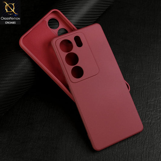 Vivo S17 Cover - Red - ONation Silica Gel Series - HQ Liquid Silicone Elegant Colors Camera Protection Soft Case