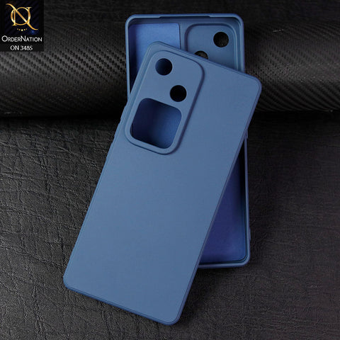 Vivo S18 Cover - Blue - ONation Silica Gel Series - HQ Liquid Silicone Elegant Colors Camera Protection Soft Case