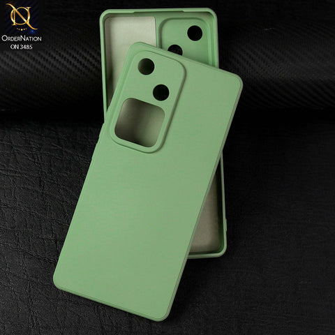 Vivo S18 Cover - Light Green - ONation Silica Gel Series - HQ Liquid Silicone Elegant Colors Camera Protection Soft Case