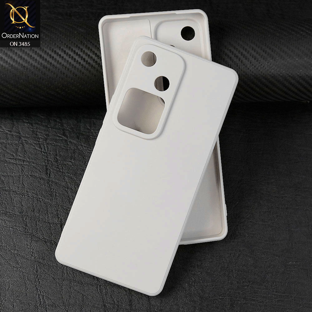 Vivo S18 Cover - White - ONation Silica Gel Series - HQ Liquid Silicone Elegant Colors Camera Protection Soft Case