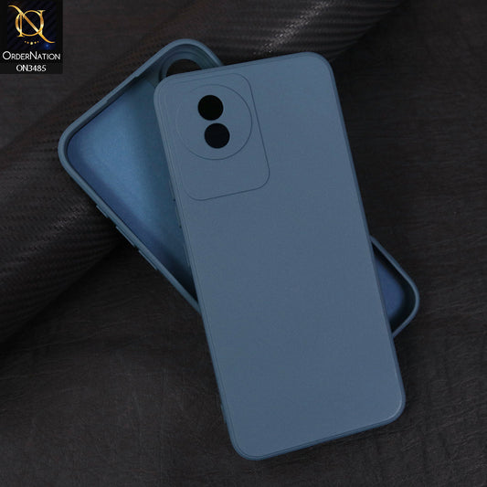 Vivo Y02A Cover - Blue - ONation Silica Gel Series - HQ Liquid Silicone Elegant Colors Camera Protection Soft Case