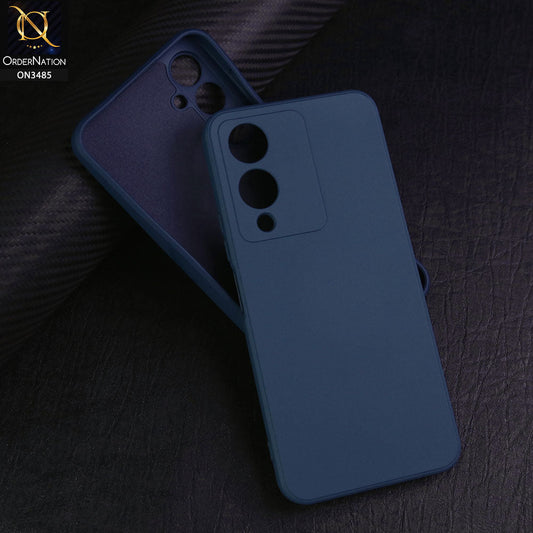 Vivo Y17s Cover - Blue - ONation Silica Gel Series - HQ Liquid Silicone Elegant Colors Camera Protection Soft Case