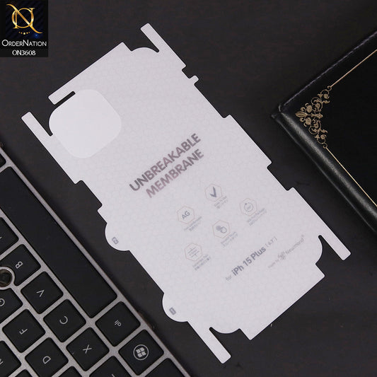 iPhone 15 Plus Sheet - Transparent  Unbreakable Membrane Shiny Film Back Protector Sheet