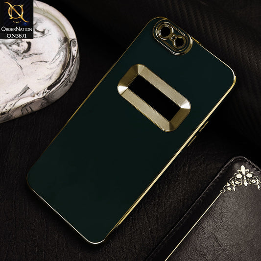 Oppo A57 Cover - Green -  All New Electroplating Borders With Logo Hole Protective Soft Silicon Case