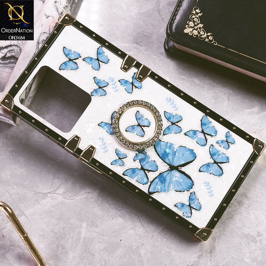 Xiaomi Redmi Note 12 4G Cover - Design6 - Trendy Holographic Design Golden Square Case with Matching Bling Ring Holder