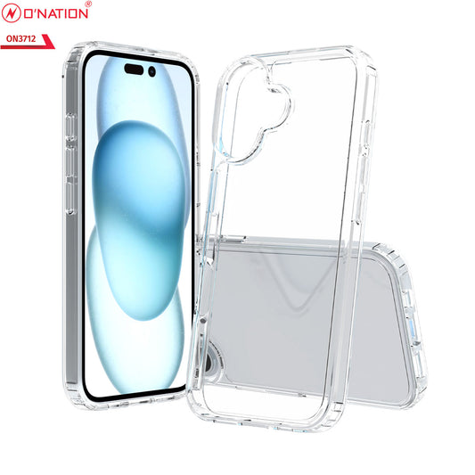 iPhone 16 Cover - Transparent - ONation Crystal Series - Premium Quality Clear Case No Yellowing Back With Smart Shockproof Cushions