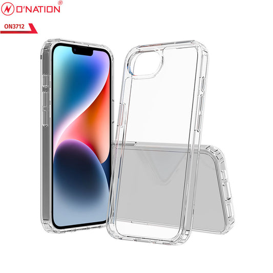 iPhone 16e Cover - Transparent - ONation Crystal Series - Premium Quality Clear Case No Yellowing Back With Smart Shockproof Cushions