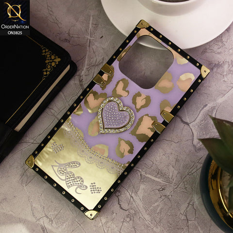Infinix Hot 30i Cover - Design 3 - Heart Bling Diamond Glitter Soft TPU Trunk Case With Ring Holder