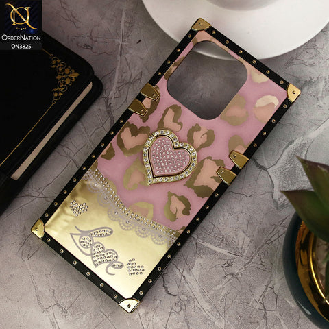 Infinix Hot 30i Cover - Design1 - Heart Bling Diamond Glitter Soft TPU Trunk Case With Ring Holder