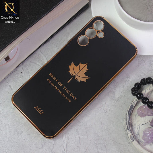 Samsung Galaxy A14 Cover - Design 1 - New Electroplating Borders Maple Leaf Camera Protection Soft Silicone Case