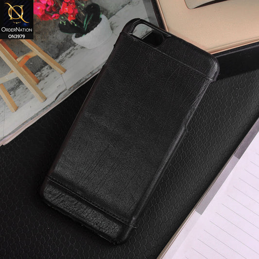 iPhone 6 Plus & iPhone 6S Plus Cover - Black - New Premuim Leather Texture Protective Case