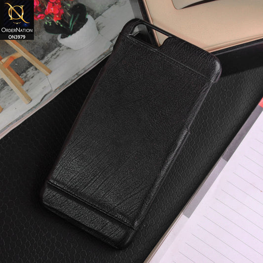 iPhone 8 Plus / 7 Plus Cover - Black - New Premuim Leather Texture Protective Case