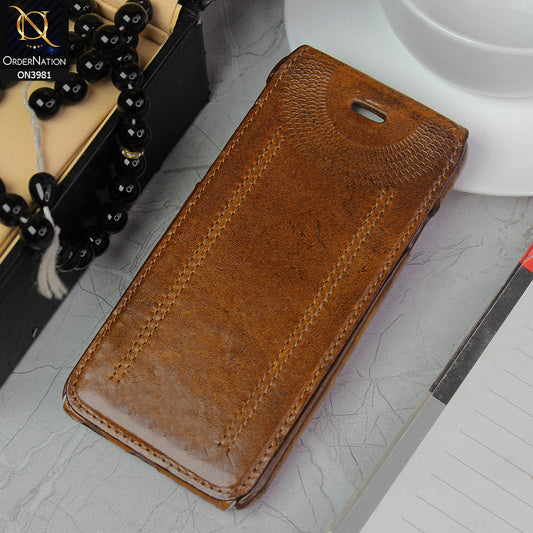 iPhone 6 & iPhone 6S Cover - Brown -  New Premium  Leather Flip Book Protective Case