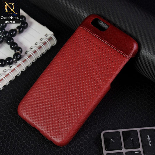 iPhone 6S / 6 Cover - Red - New Leather Texture Doted Design Protective Case