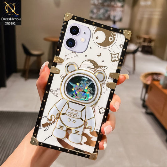 iPhone 11 Cover - White - New Luxury Space Case With Astronode Cute Folding Stand Holder Case