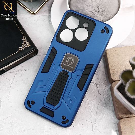 Realme C61 Cover - Blue - Luxury Hybrid Shockproof Magnet Adsorption Stand Case