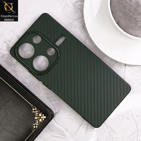 Xiaomi Redmi Note 13 Pro 4G Cover - Green- New Carbon Fiber Ultra Thin Matte Soft Case With Logo Hole