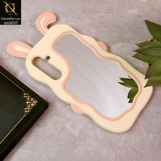 Samsung Galaxy A16 5G Cover - Pink -360-Degree Protection Cute Cartoon Bunny Mirror Soft Silicone Case