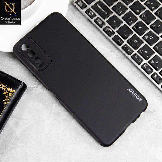 Vivo Y12s Cover - Black - New Liquid Silicone Soft TPU Case With Camera Protection