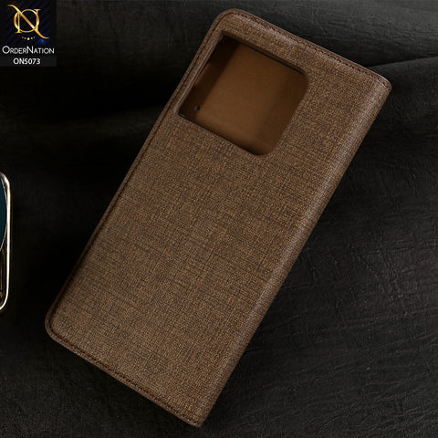 OnePlus 10 Pro - Brown - Lishen Classic Series - Premium Leather Magnatic Flip Book Case
