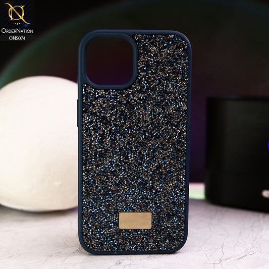 iPhone 14 Cover - Blue - Luxury Bling Rhinestones Diamond shiny Glitter Soft TPU Case