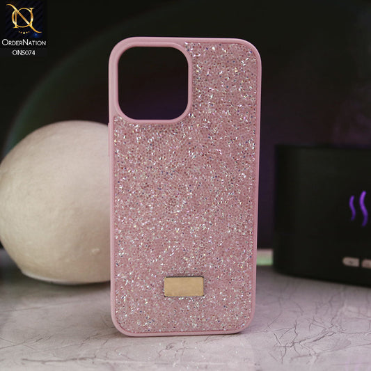 iPhone 15 Pro Max Cover - Light Pink - Luxury Bling Rhinestones Diamond shiny Glitter Soft TPU Case