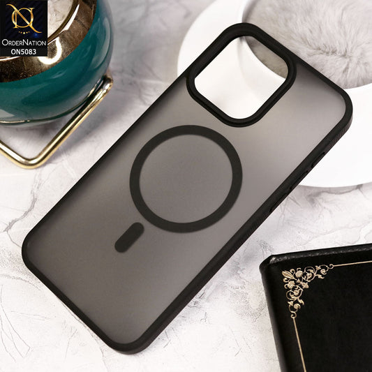 iPhone 15 Pro Cover - Black - Trendy Matte Colour Transparent Soft Border Case With Magsafe