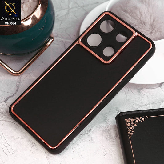 Xiaomi Redmi Note 13 Cover - Black - Electroplating Borders Candy Colour Soft Silicon Case With Camera Protection