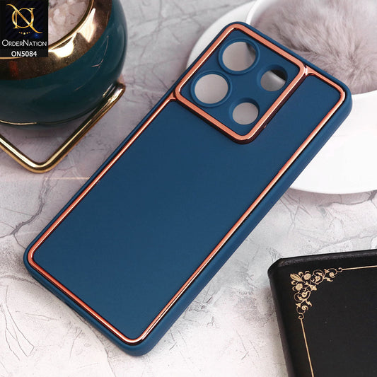Xiaomi Redmi Note 13 Cover - Blue - Electroplating Borders Candy Colour Soft Silicon Case With Camera Protection