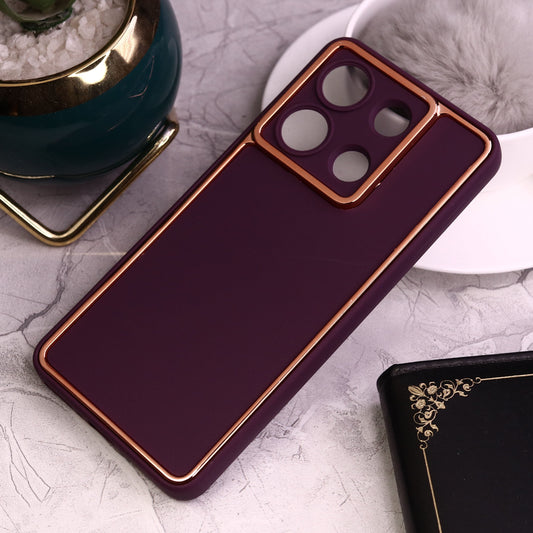 Xiaomi Redmi Note 13 Cover - Magenta - Electroplating Borders Candy Colour Soft Silicon Case With Camera Protection