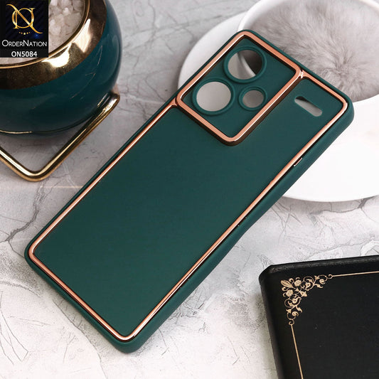 Xiaomi Redmi Note 13 Pro Plus Cover - Green - Electroplating Borders Candy Colour Soft Silicon Case With Camera Protection