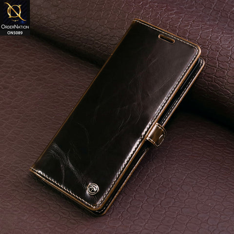 Samsung Galaxy Z Fold 3 5G Cover - Brown - CaseMe Classic Leather Flip Book Card Slot Case