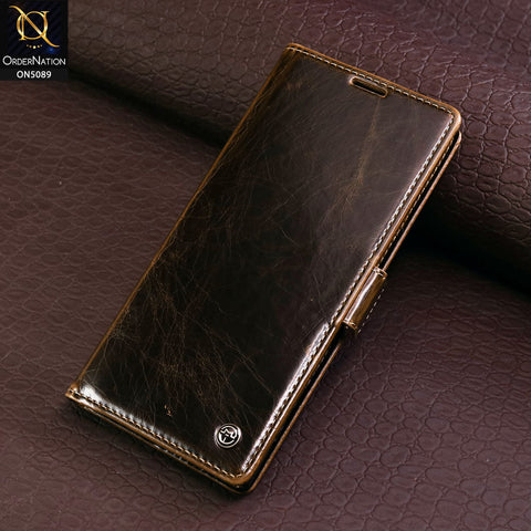 Samsung Galaxy Note 20 Ultra Cover - Brown - CaseMe Classic Leather Flip Book Card Slot Case