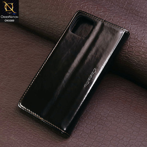 iPhone 14 Plus Cover - Black - CaseMe Classic Leather Flip Book Card Slot Case