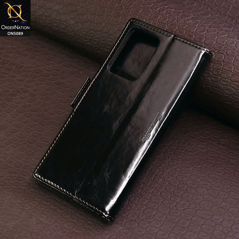 Samsung Galaxy Note 20 Ultra Cover - Black - CaseMe Classic Leather Flip Book Card Slot Case