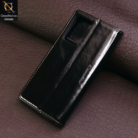 Samsung Galaxy A52 Cover - Black - CaseMe Classic Leather Flip Book Card Slot Case