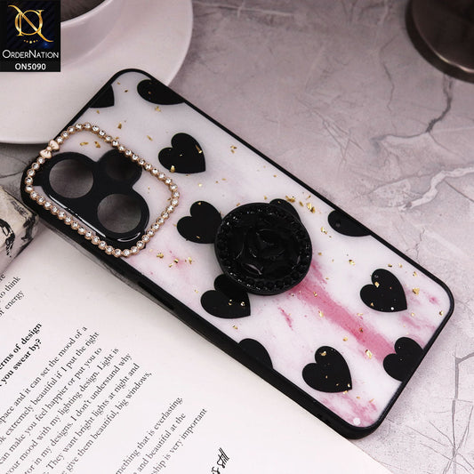 Infinix Hot 30 Play Cover - Design2 - Bling Series - Glitter Foil Soft Border Case With Holder(Glitter Does Not Move)