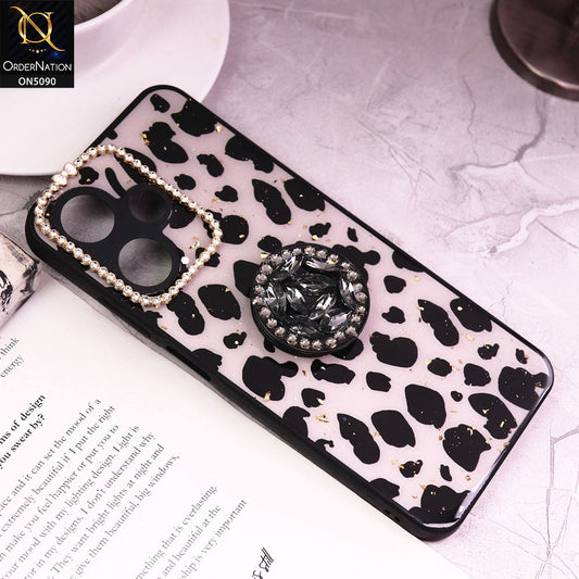 Infinix Hot 30 Play Cover - Design3 - Bling Series - Glitter Foil Soft Border Case With Holder(Glitter Does Not Move)