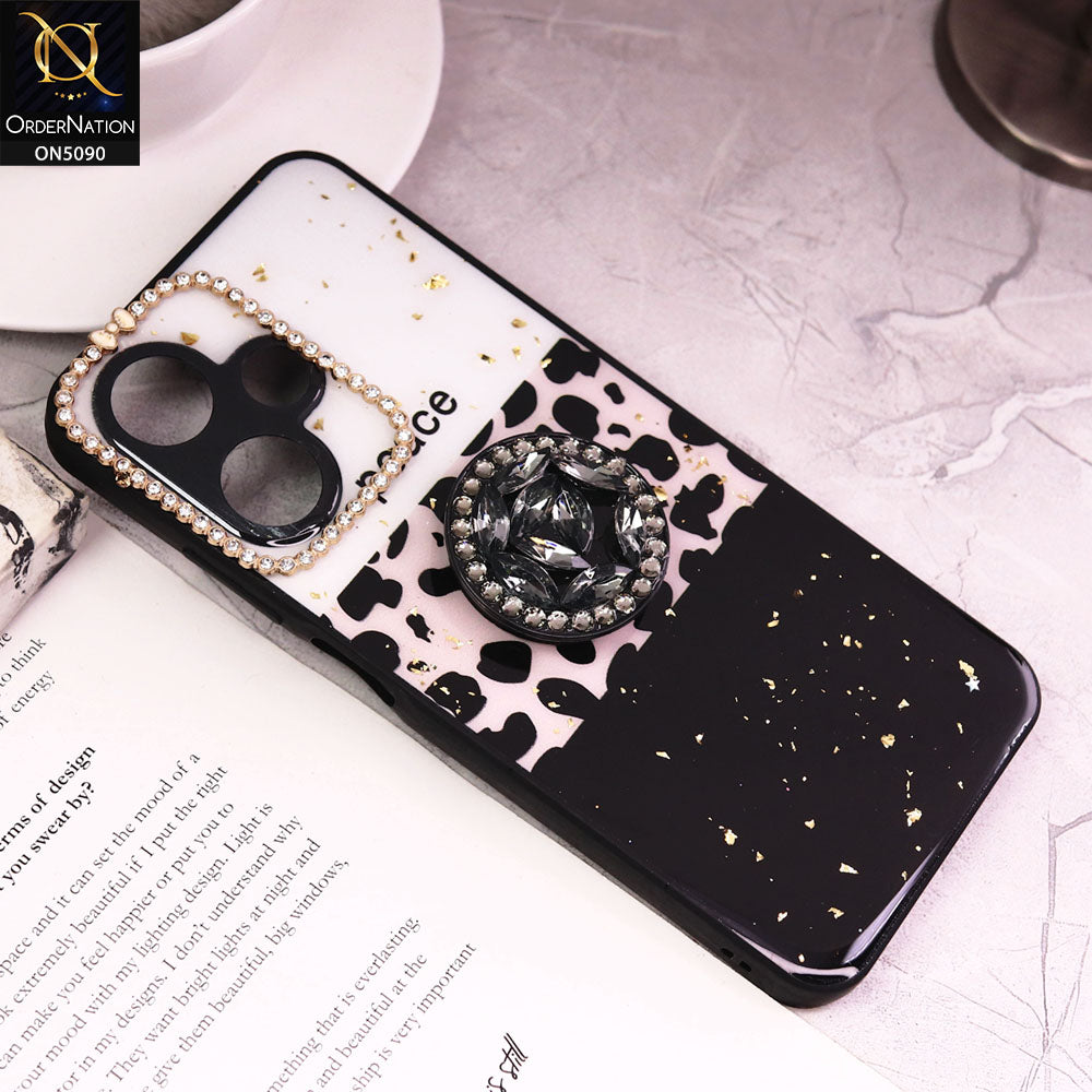 Infinix Hot 30 Play Cover - Design4 - Bling Series - Glitter Foil Soft Border Case With Holder(Glitter Does Not Move)