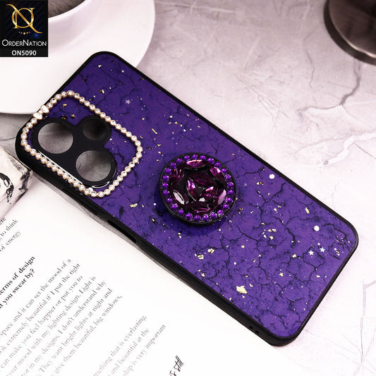 Infinix Hot 30 Play Cover - Design5 - Bling Series - Glitter Foil Soft Border Case With Holder(Glitter Does Not Move)