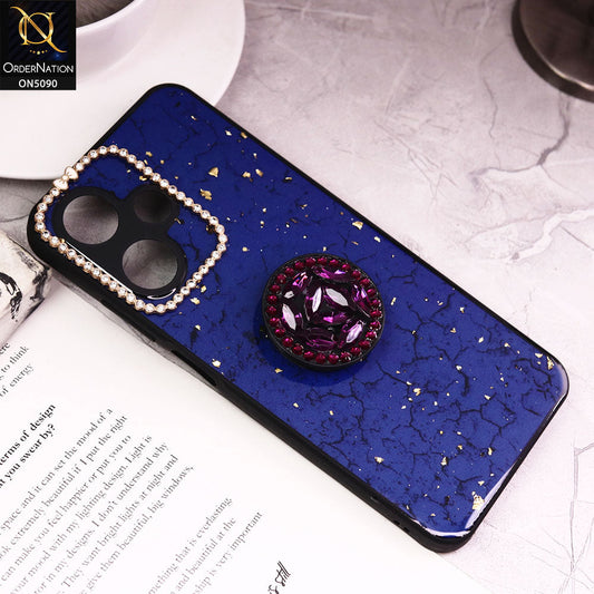 Infinix Hot 30 Play Cover - Design6 - Bling Series - Glitter Foil Soft Border Case With Holder(Glitter Does Not Move)