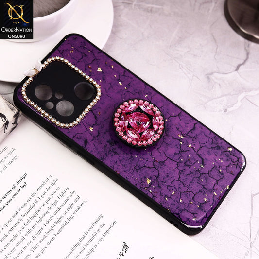 Xiaomi Poco C55 Cover - Design7 - Bling Series - Glitter Foil Soft Border Case With Holder(Glitter Does Not Move)