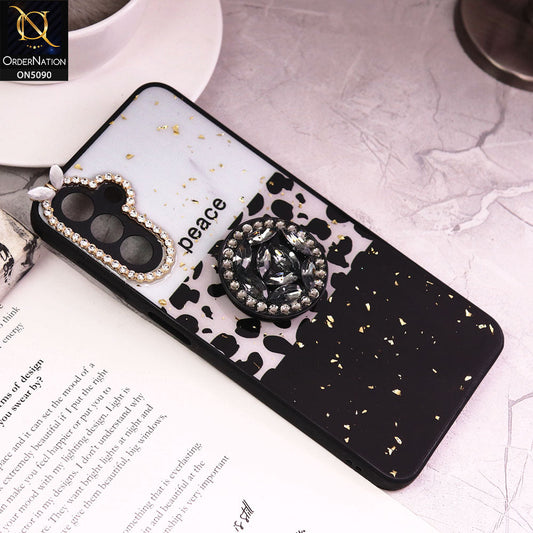 Samsung Galaxy A04s Cover - Design4 - Bling Series - Glitter Foil Soft Border Case With Holder(Glitter Does Not Move)
